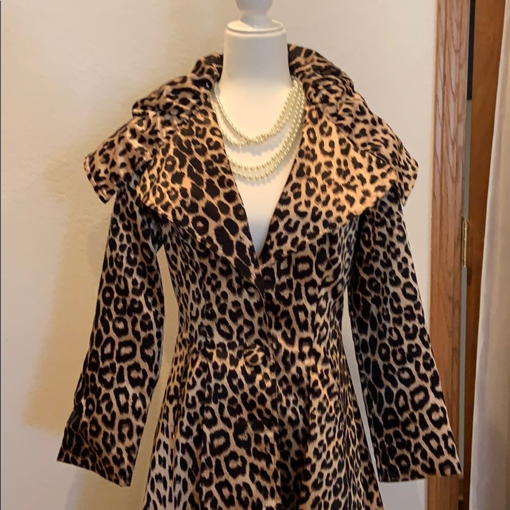 Leopard print swing, fall- spring weight coat